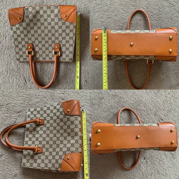 G1071 Gucci monogram canvas and brown leather tote bag - Picture 5 of 6